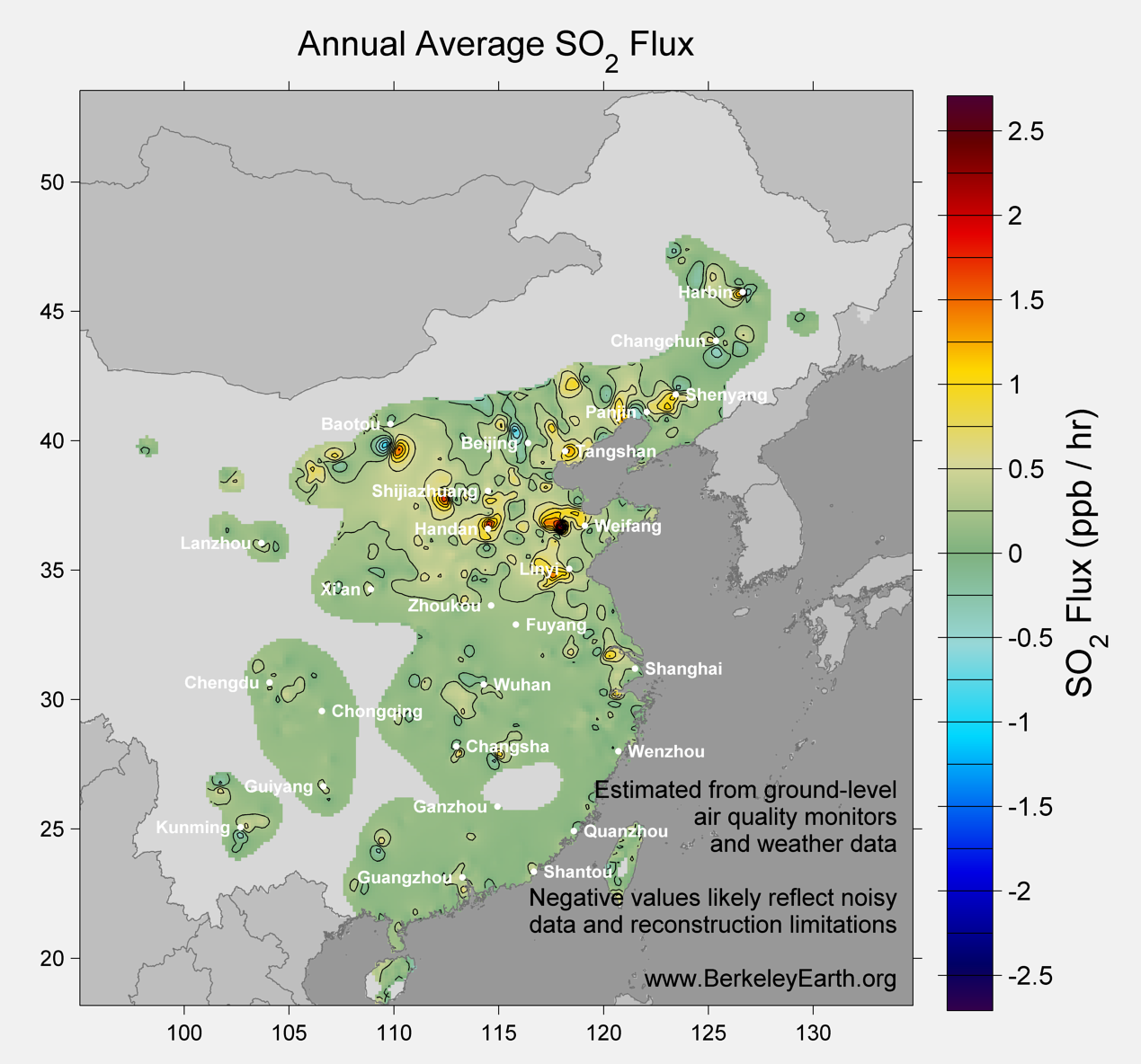 China_so2_Average_Flux_Map