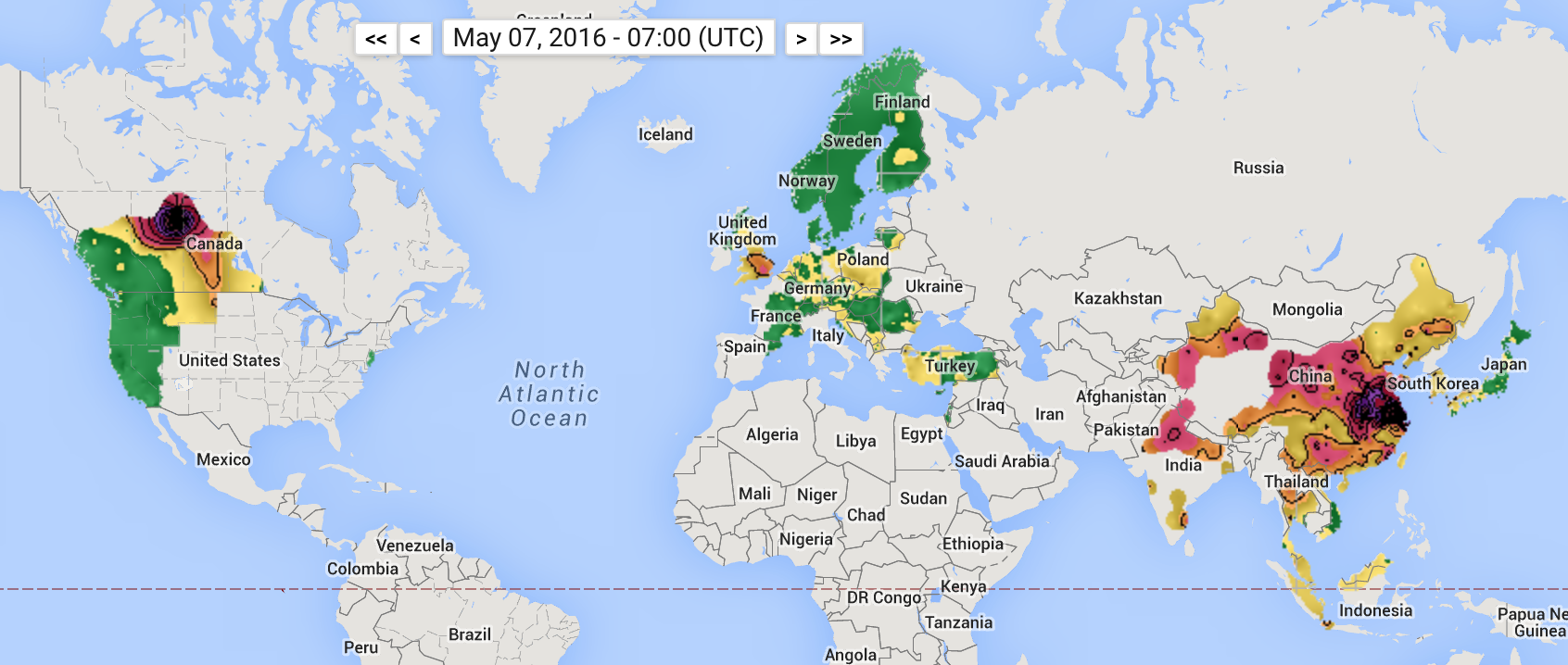 May 7 air quality map whole world