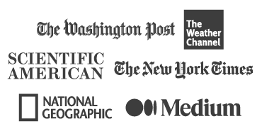 Logos: The Washington Post, The Weather Channel, Scientific, America, The New York Times, National Geographic, Medium